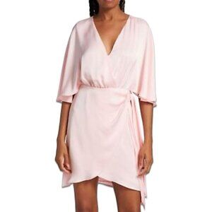 NWT RAMY‎ BROOK Alexis Pink Mini Wrap Dress, Batwing Sleeves, Easter, Size 00